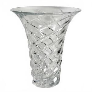JG Durand France Swirl Crystal Glass Vase Heavy Modern Decor 10 Inch